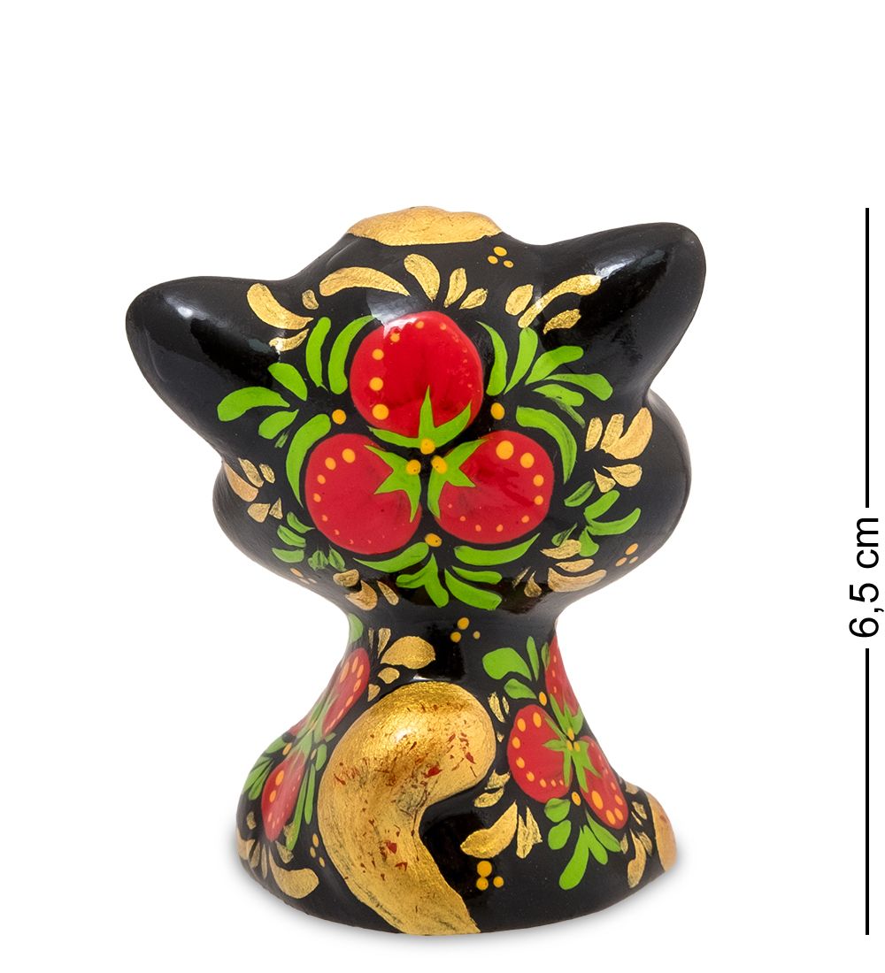 ГЛ- 972 Фигурка «Кот-голова» хохлома (Гжельский фарфор)
