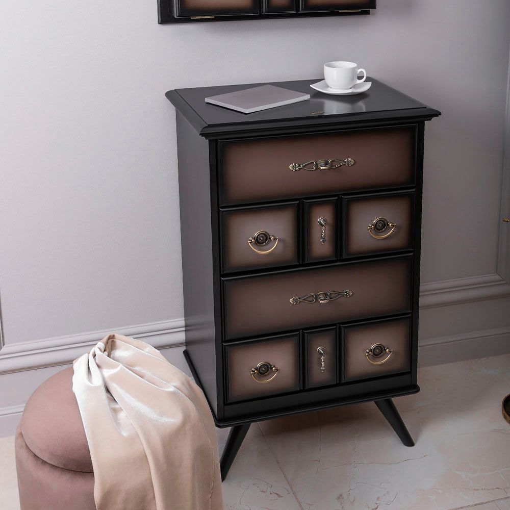 Комод Пандора - 1 с 4 ящиками Орех Оберджин Шоколад