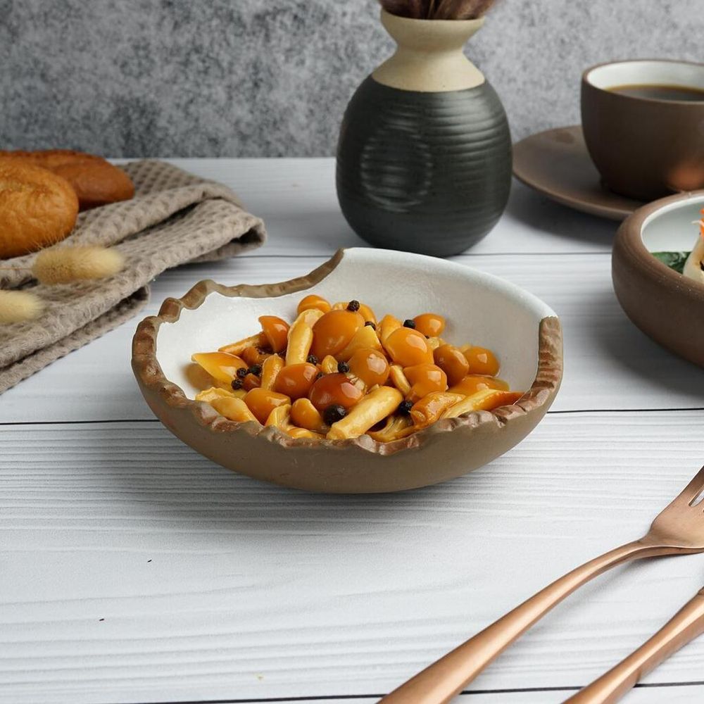 Салатник 175 мл d 15,5 cм h4,3 cм Crush White Matt New Brown Taiga P.L. [6]