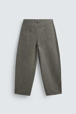 ZARA БРЮКИ BALLOON FIT, СЕРЫЙ/СИНИЙ