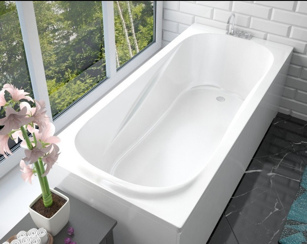 Ванна из литьевого мрамора Эстет Альфа 170х70 белая, ФР-00006565