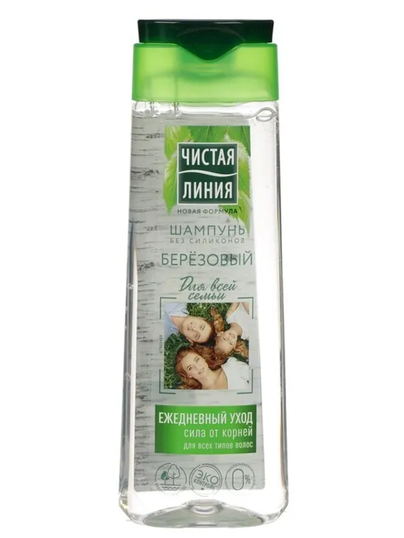 Шампунь для волос Чистая линия для всей семьи Березовый, 250 мл