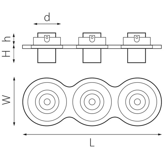 Комплект из светильника и рамки Lightstar Intero Tubo (217636+217164+217164+217164) i636164