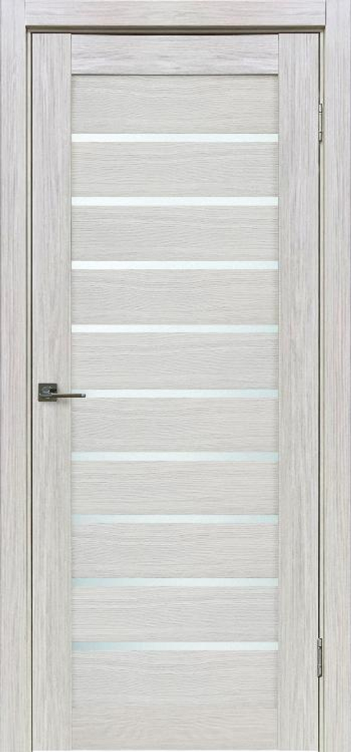 Межкомнатная дверь Велюкс 1 Ясень грей / Цвет тон Белая лиственница / Остекление "Сатинат белое" / Двери Верда