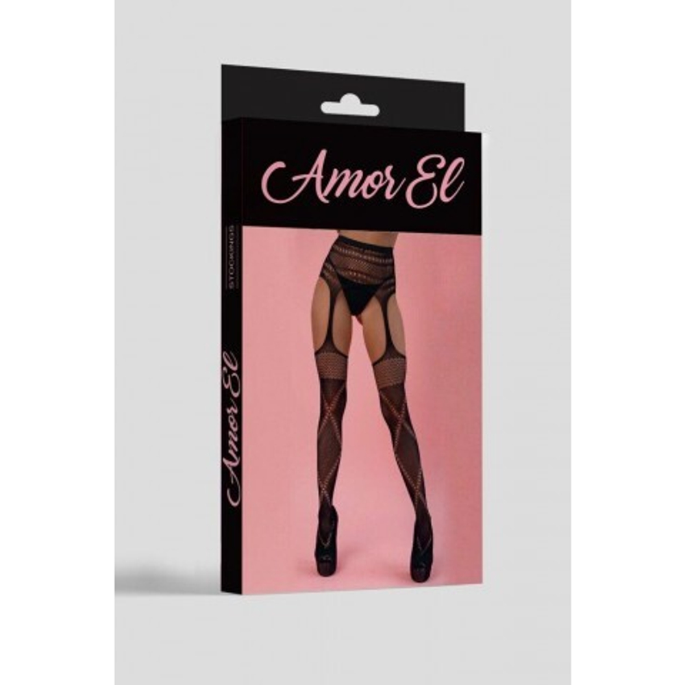 Чулки в сетку с поясом Amor EL Balboa (S/L)