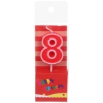 Свеча для торта Цифра Яркий праздник «8» 7,5 см