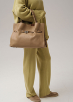 Кожаная сумка Deboro 31195 бежевый карандаш