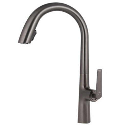 Смеситель KAISER Strike кухня Ø35 с выдвижным изливом, воронёная сталь