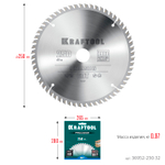 KRAFTOOL Precision, 250 х 32 мм, 60Т, пильный диск по дереву (36952-250-32)