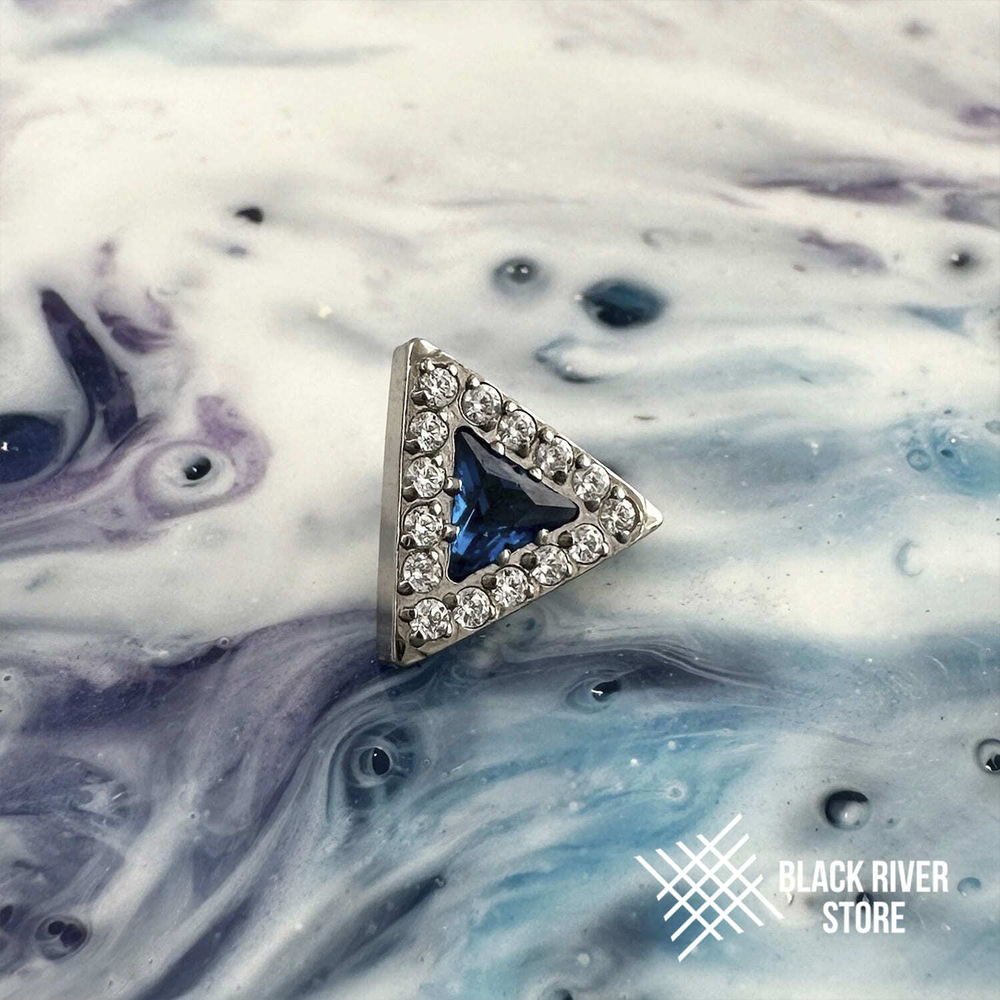 Shine Triangle Blue Corundum & Crystal-