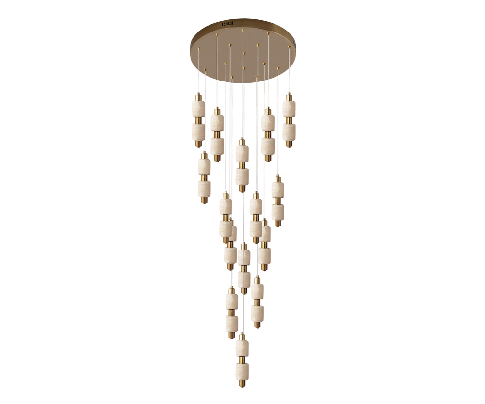 07526-15A,36 Люстра каскадная Алос латунь Led 120w
