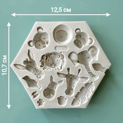 Молд силиконовый для творчества "Африканские звери" / игрушки для кукол, фигурки животных