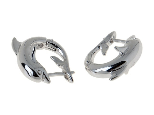 "Ники" серьги в родиевом покрытии из коллекции "Животные" от Jenavi  с английским замком