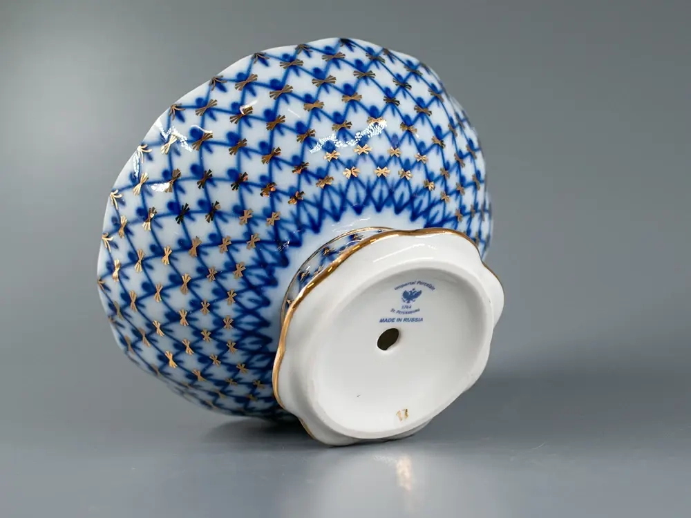 Ваза для конфет ф. Тюльпан рис. Кобальтовая сетка арт. 80.04258.00.1