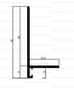 Щелевой плинтус Pro Design Mini L 601 Анодированный коньяк 2700мм