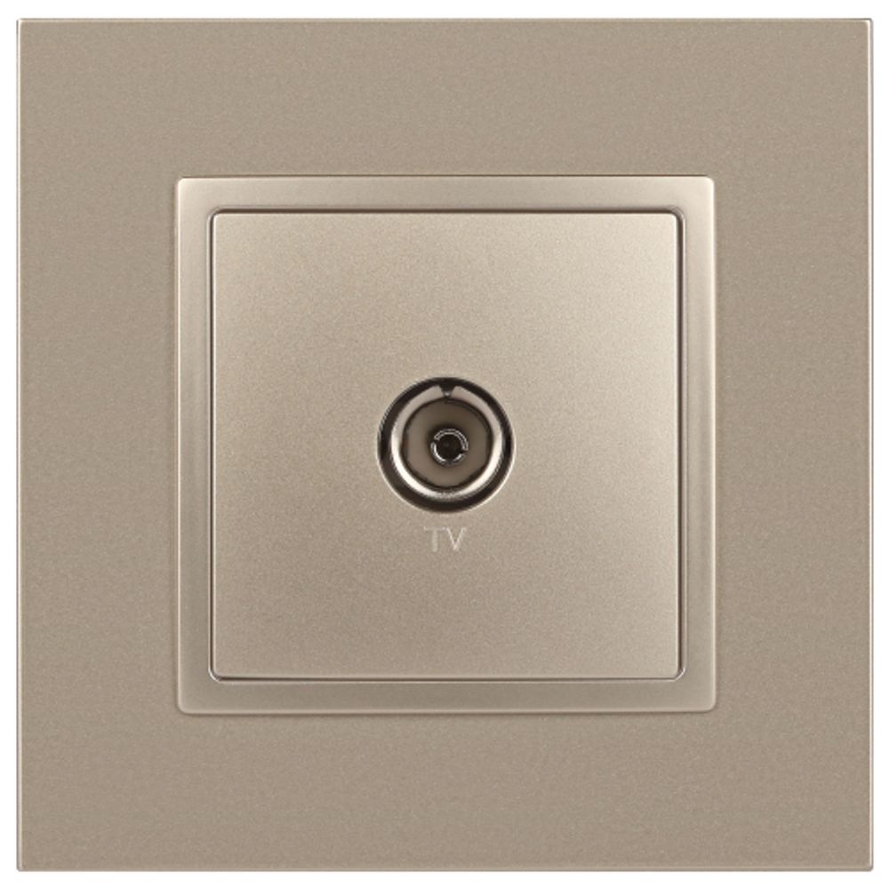 14-3101-04 ЭРА Розетка TV одиночная, IP20, Эра Elegance, шампань