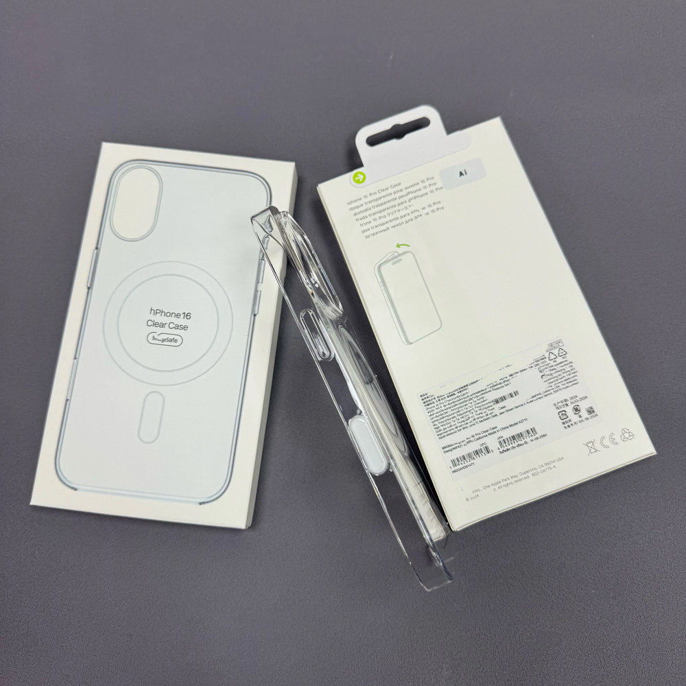 Чехол MagSafe Clear Case c кнопкой и анимацией для iPhone 16