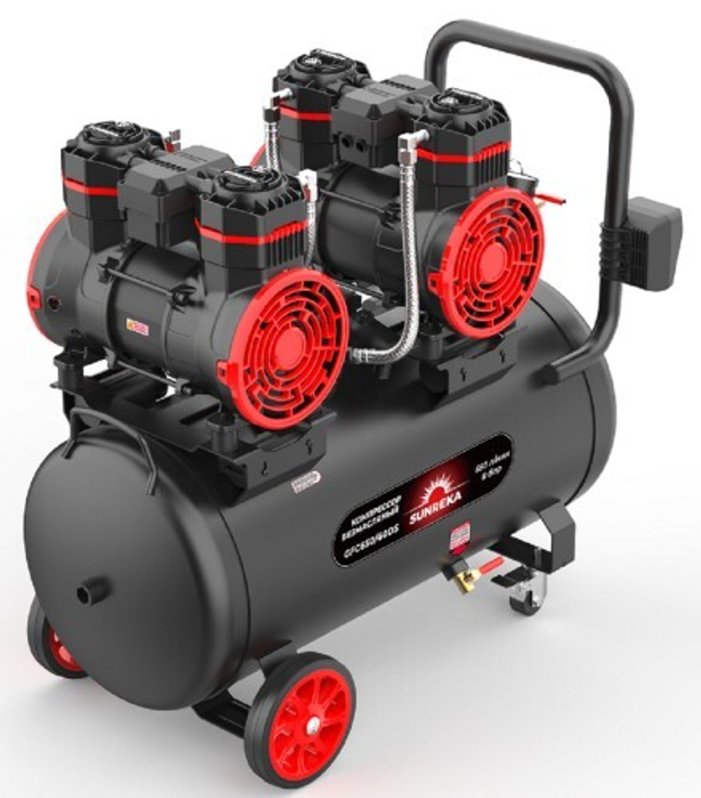 Компрессор поршневой безмасляный SUNREKA GFC650/60DS малошумный 216118