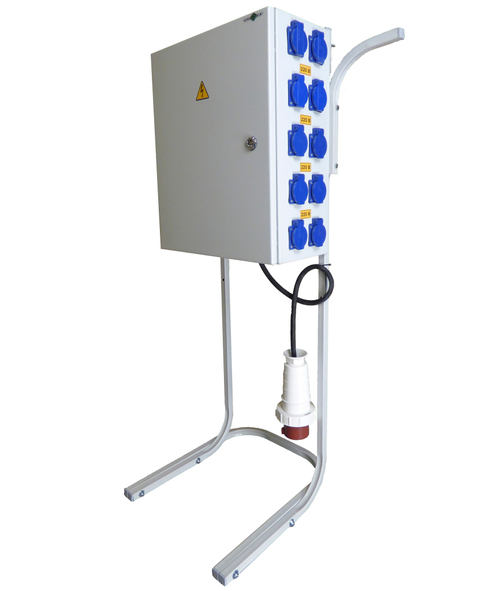 Щит силовой для строительной площадки ЩСсп-В32-4-0/0/20, в сборе со стойкой