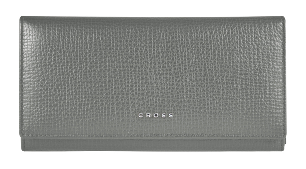 Кошелек Cross RTC, кожа наппа, серый, 20x11x2,5 см