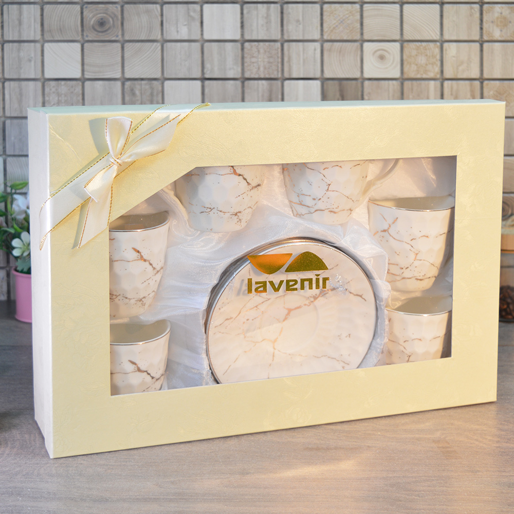 Чайный набор 12 предметов 240мл "Золотой мрамор" (00110486)