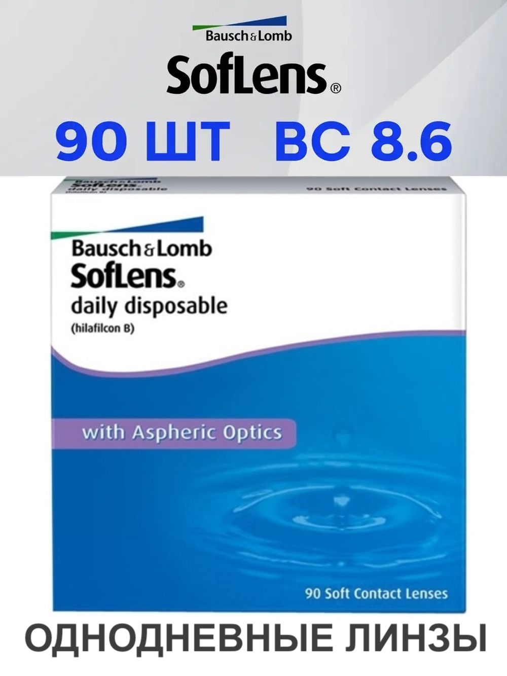 Однодневные контактные линзы SofLens Daily Disposable (уп. 90 линз)
