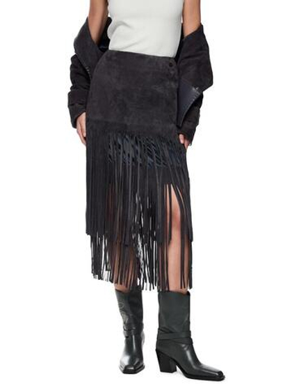 Marc Cain Юбка из замши с бахромой