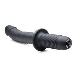 Черный вибратор The Large Realistic 10X Silicone Vibrator with Handle