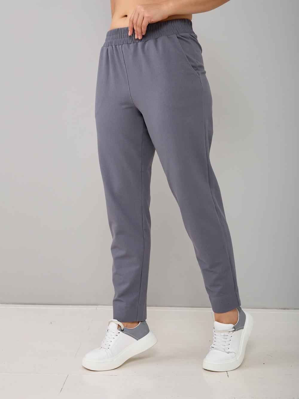 Брюки Бдж-129/темносерый-джинс