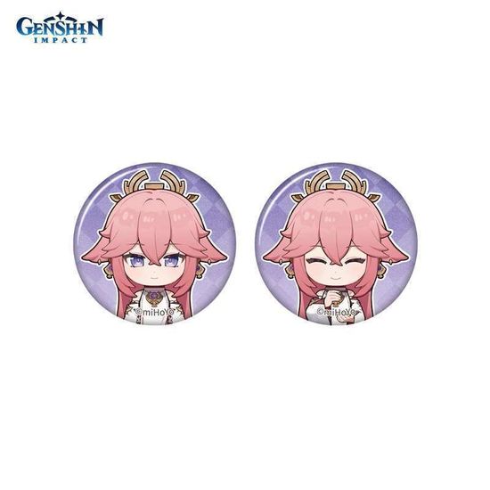 Значки Genshin Impact Яэ Мико Yae Miko Memory of Meeting 2шт 6942421112471