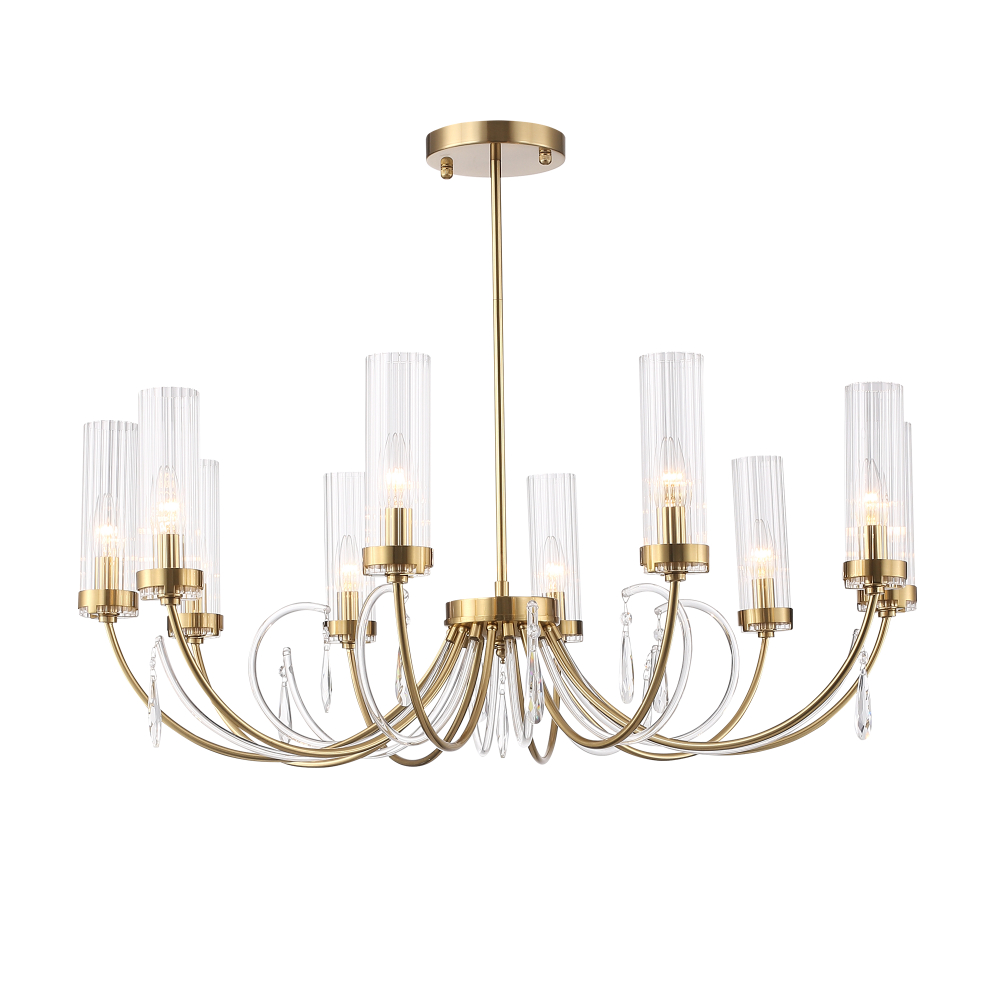 SL1400.303.10 Люстра подвесная ST-Luce Латунь/Латунь, Прозрачный E14 10*40W ИЛЛЮМИА