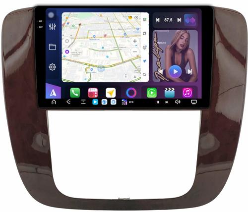 Магнитола для Chevrolet Tahoe 2006-2014 (рамка под дерево) - FarCar S500-TS20 монитор 9.5" 2K QLED на Android 14, Быстрейшая, CarPlay, 4G SIM-слот