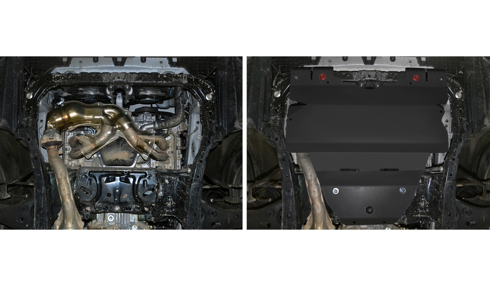 Защита картера АвтоБроня (увеличенная) для Subaru Legacy V (V - 2.0; 2.5) 2009-2015/Subaru Legacy VII (V - 2.5) 2019-н.в./Subaru Outback IV (V - 2.5) 2009-2015, сталь 1.8 мм, с крепежом, 111.05408.1