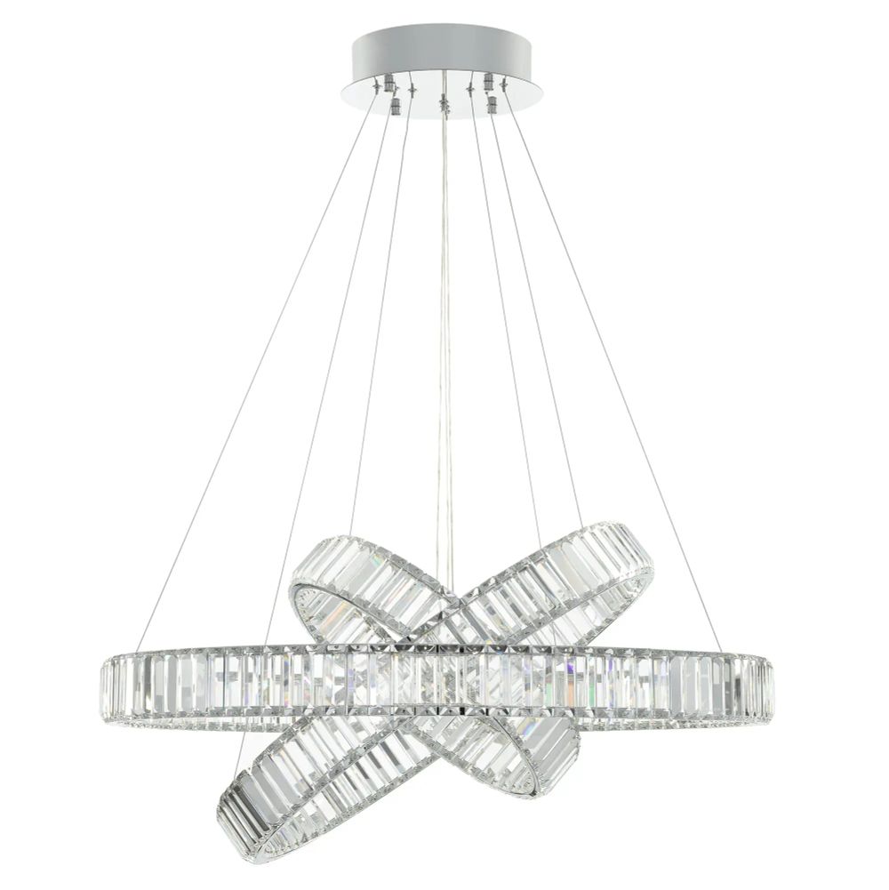 Citilux Чезаре CL338381 LED Люстра хрустальная с пультом Хром