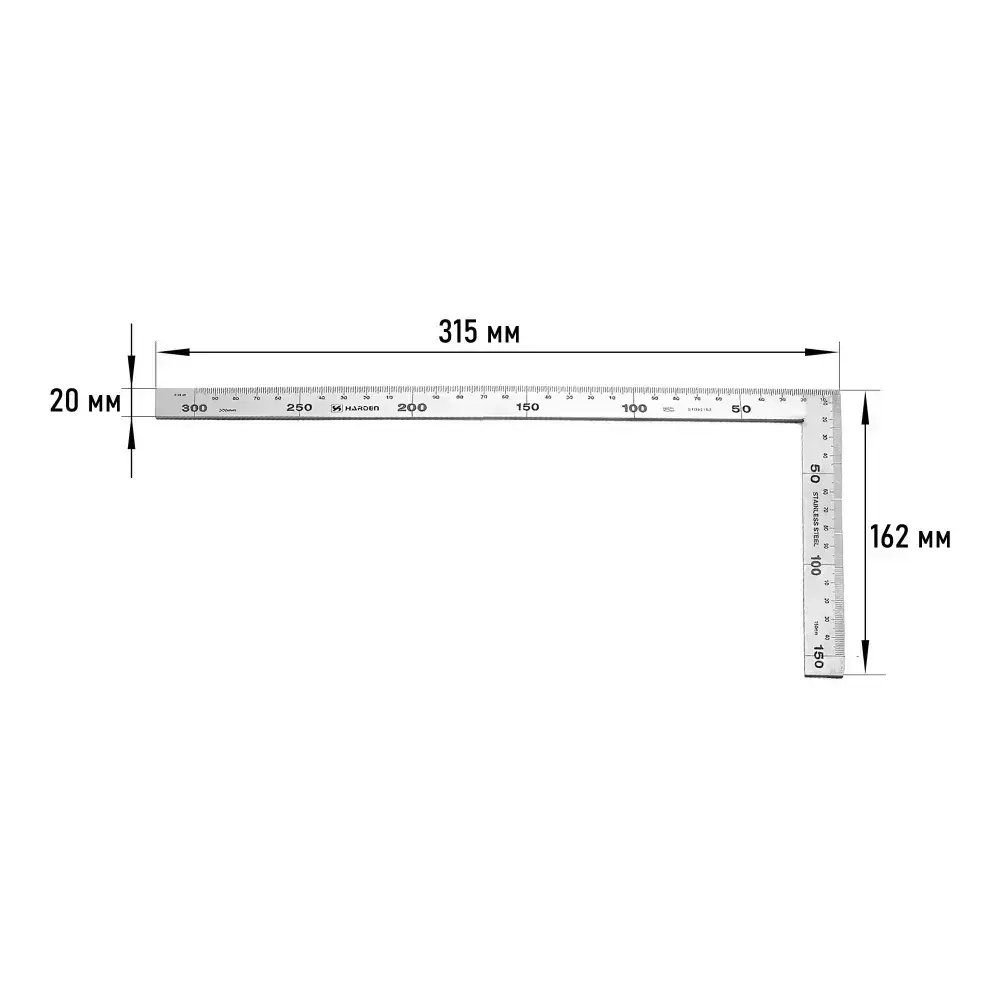 Угольник стальной 150x300 мм, HARDEN