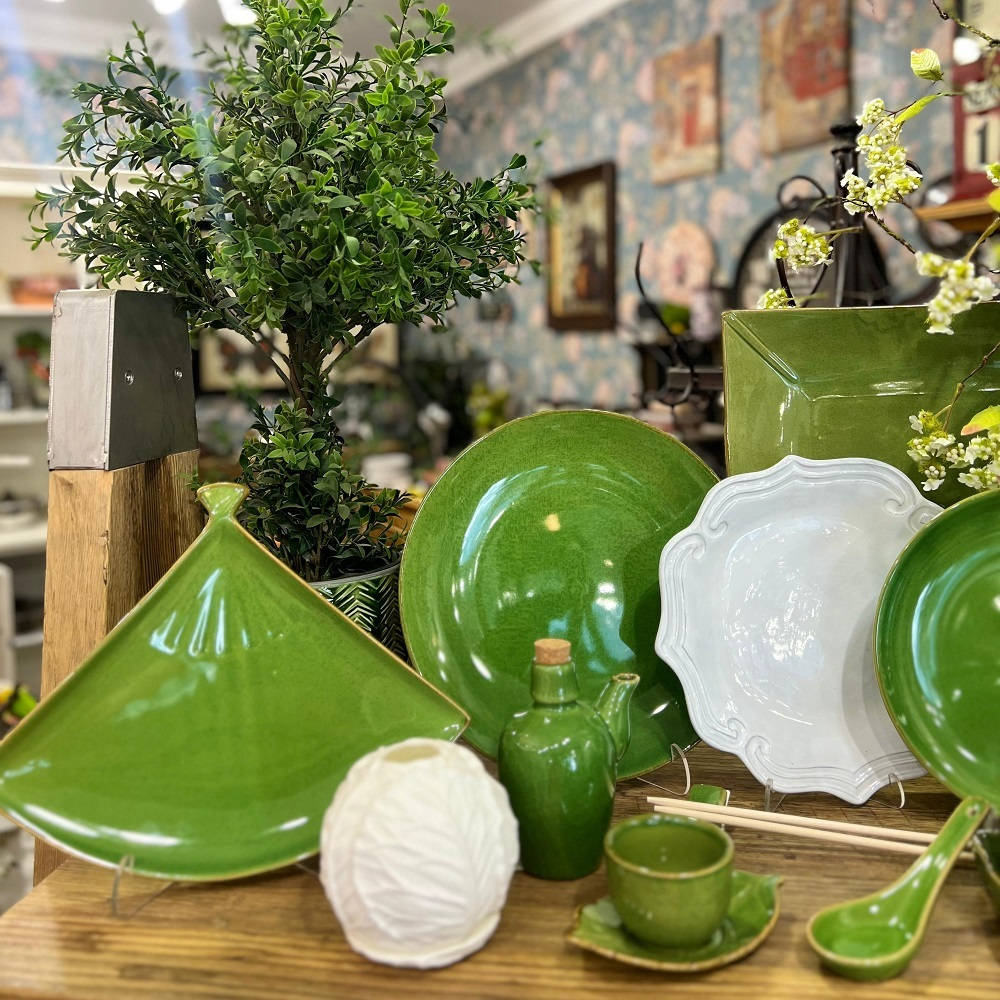 Блюдо веер 21,5х27,5 см зелёное 22766 Kyoto