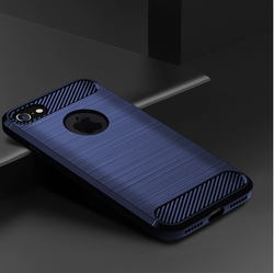 Чехол для iPhone 7 (iPhone 8) цвет Blue (синий), серия Carbon от Caseport