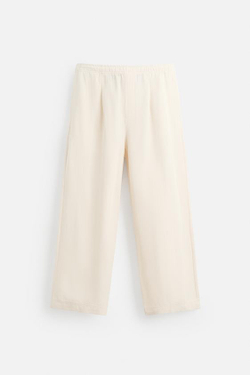 ZARA БРЮКИ-ДЖОГГЕРЫ КЛАССИЧЕСКОГО КРОЯ, ЭКРЮ