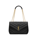 Сумка Saint Laurent Loulou Large из мягкой стёганой кожи ягнёнка, чёрная