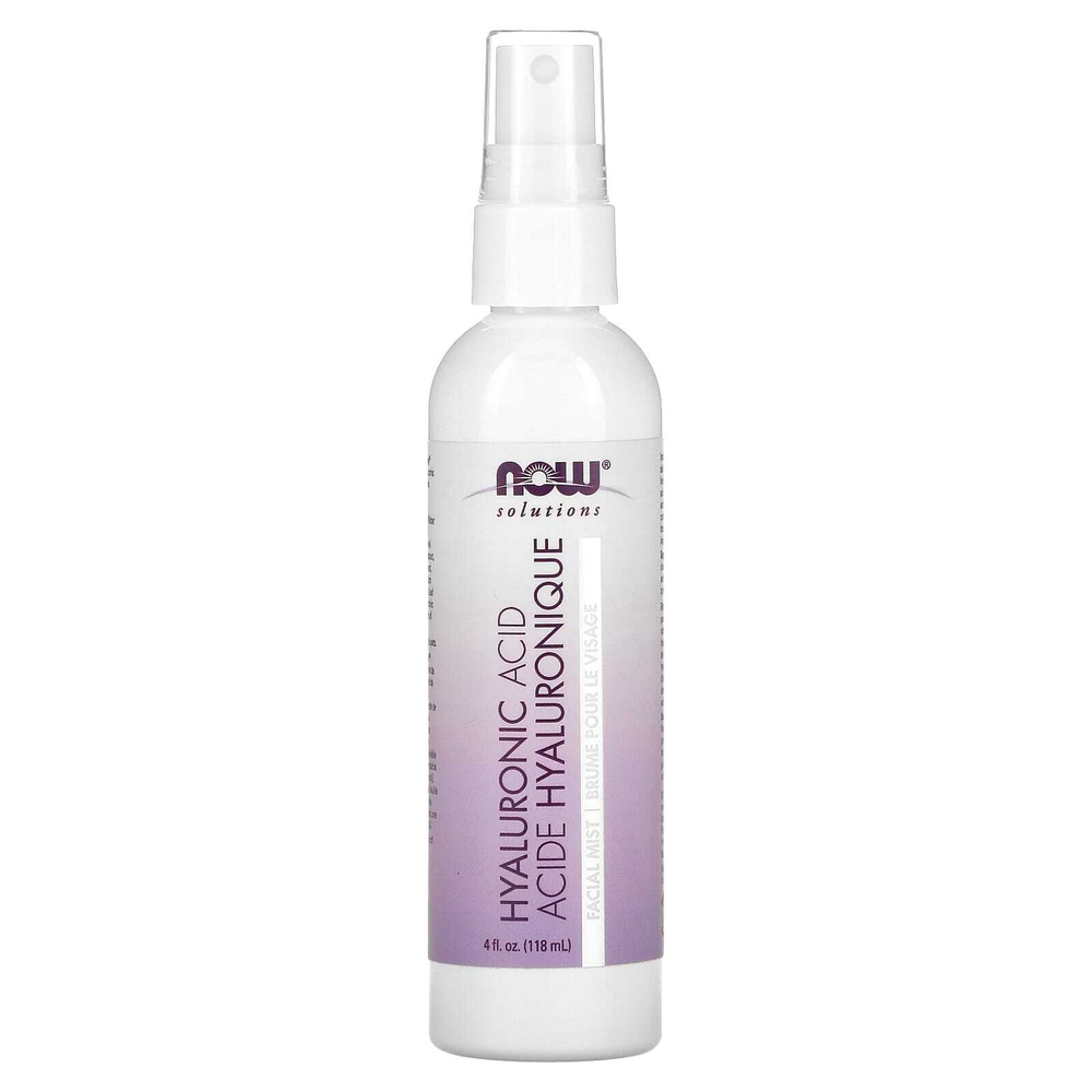 NOW Foods, Solutions, увлажняющий спрей для лица с гиалуроновой кислотой, 118 мл (4 жидк. унц.)