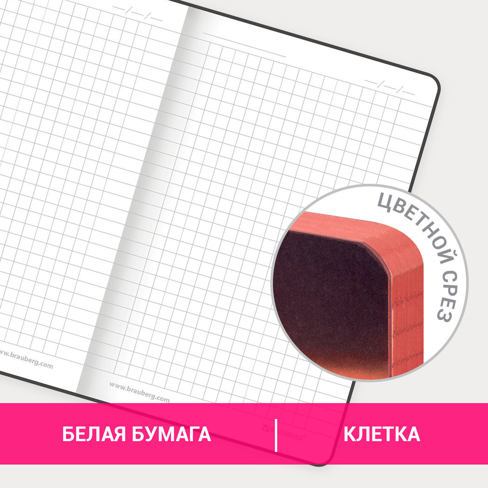 Блокнот малый ФОРМАТ (100х150 мм) А6 BRAUBERG VISTA "Flamingo" под кожу гибкий тиснение фольга 80 л. (2 штуки в упаковке)