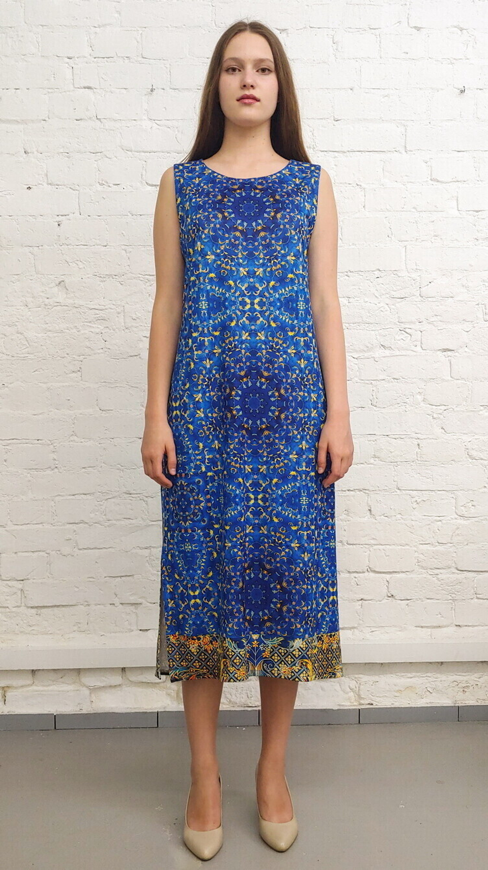 Комплект (платье и жакет), по мотивам старинного индийского ковра