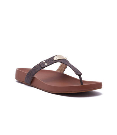 Кожаные вьетнамки PLATE Michael Kors - коричневый(40T2MKFA1B)