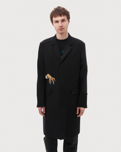 UNDERCOVER ПАЛЬТО С ВЫШИВКОЙ БИСЕРОМ ЧЕРНОЕ