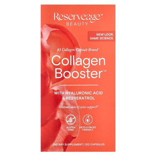 Reserveage Beauty, Collagen Booster ™ с гиалуроновой кислотой и ресвератролом, 120 капсул