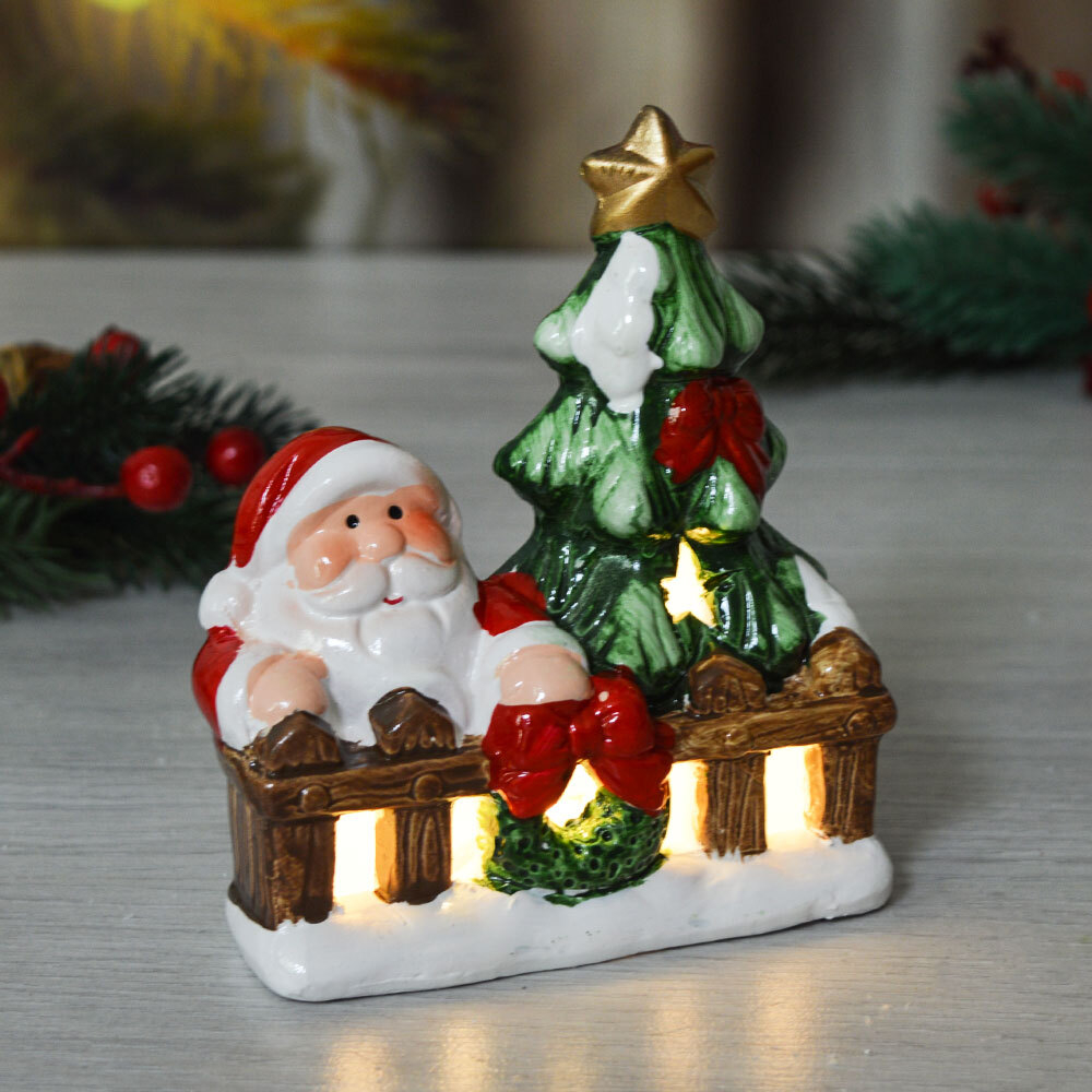 Сувенир новогодний с подсветкой "Ёлочка" 10*5*12см, батарейки в комплекте