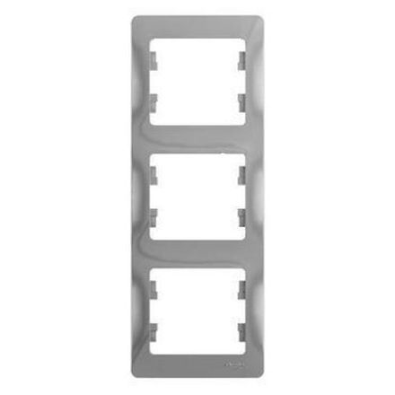 Рамка 3-м Glossa вертикал. алюм. SE GSL000307