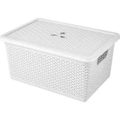 Корзина универсальная Wenge прямоугольная 15л, 398х177мм с крышкой (светло-серый)