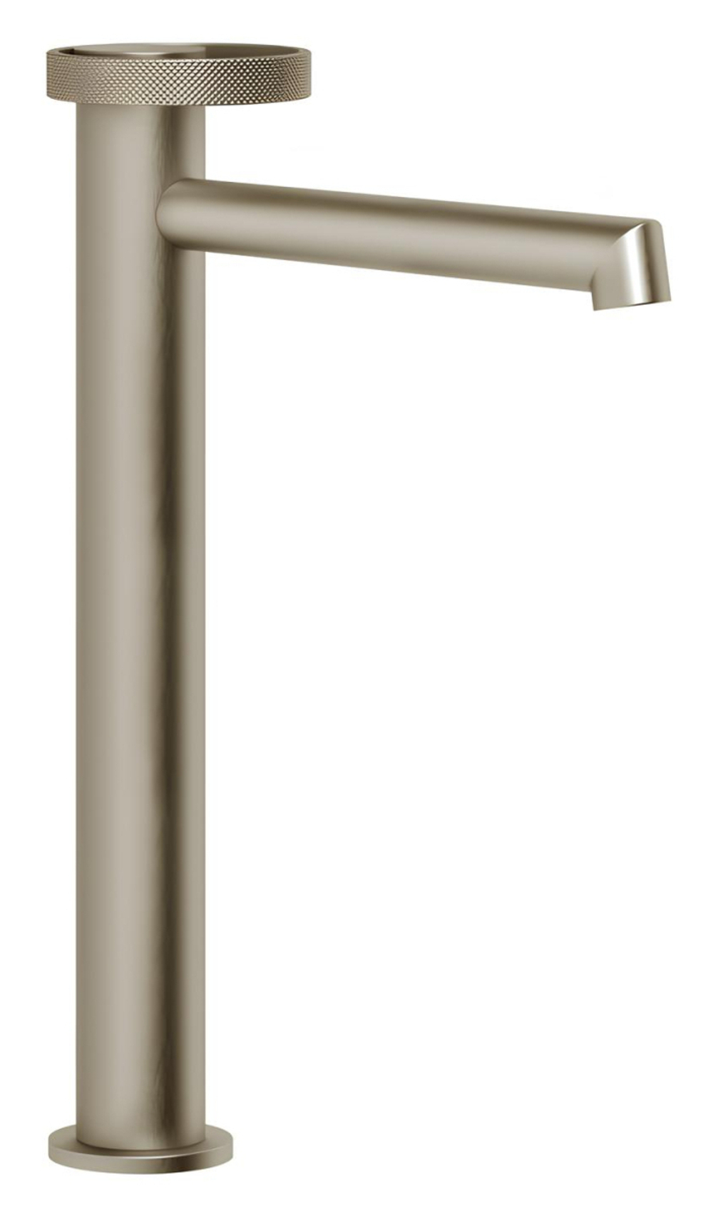 Смеситель для раковины Gessi Anello, высокий, длинный излив, цвет Finox Brushed Nickel