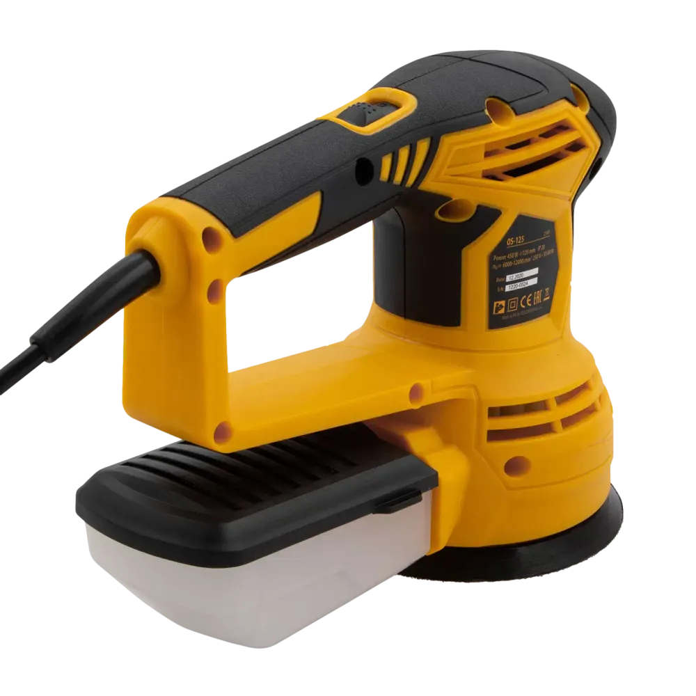 Машина шлифовальная эксцентриковая OS-125, 450 Вт, 6000-12000 об/мин Denzel, 27601